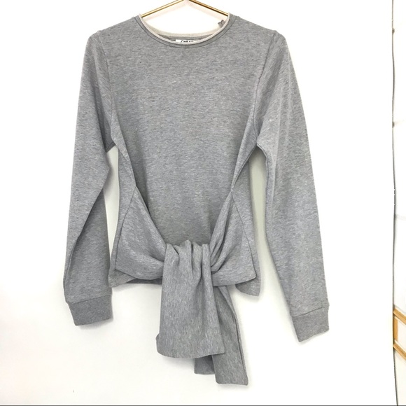 Cheap Monday Curie Sweat Pullover Gray Tie Front - Picture 3 of 9